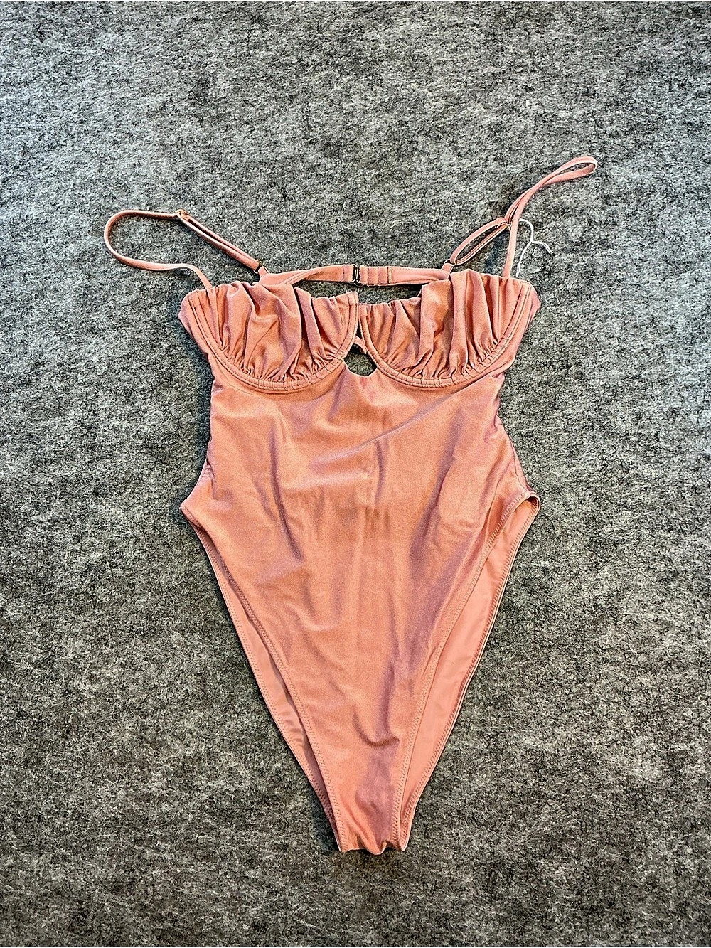 Montce Petal One-Piece Ruched Swimsuit Pink Size Small